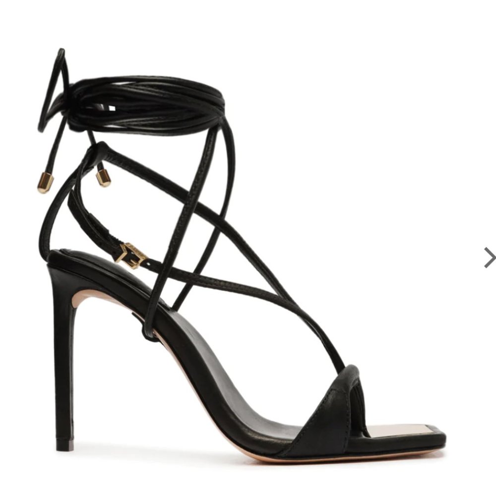 SCHUTZ Vikki Leather Sandal Black (Size 6)